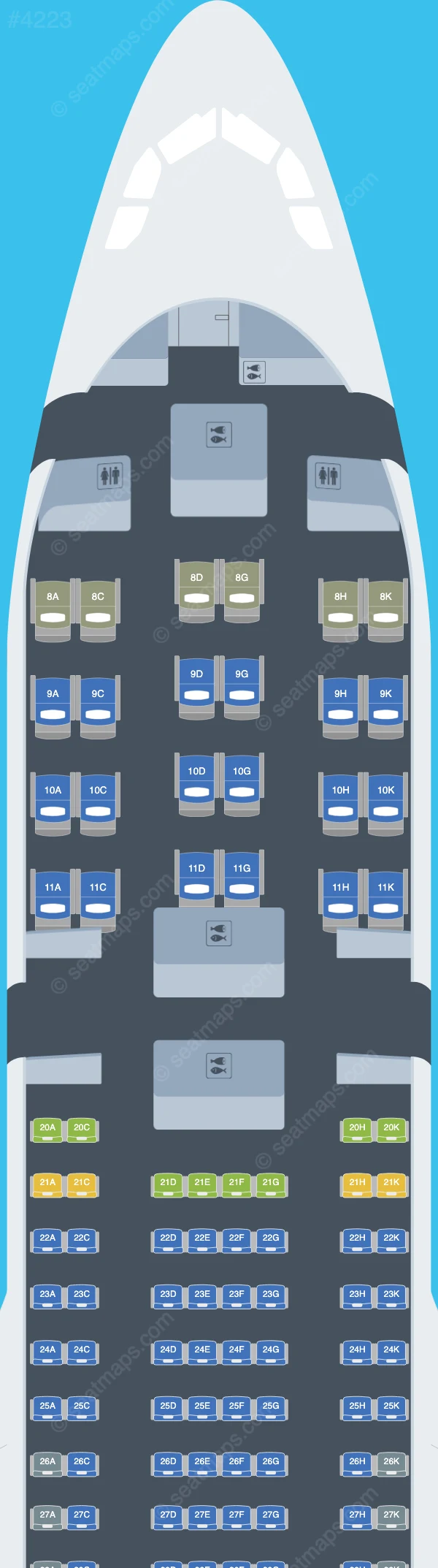 Egyptair Airbus A330-200 V.1 seatmap preview