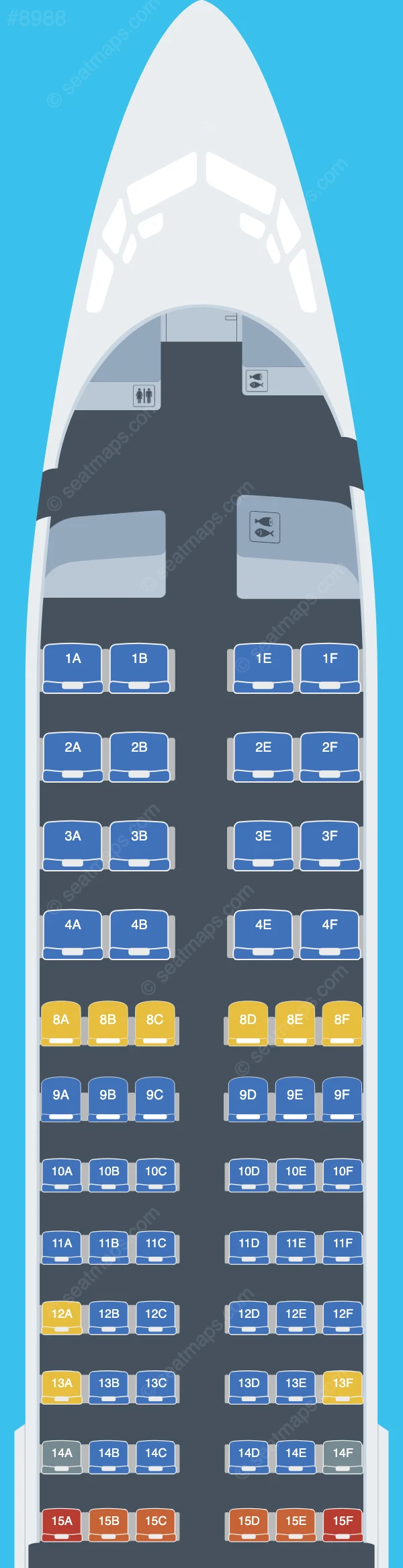 American Airlines Boeing 737-800 seatmap preview