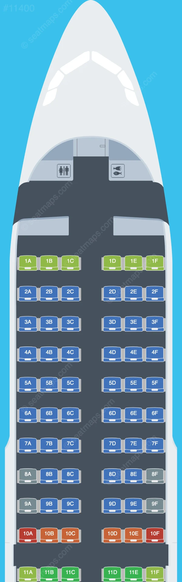 Braathens International Airways Airbus A319-100 V.2 seatmap preview