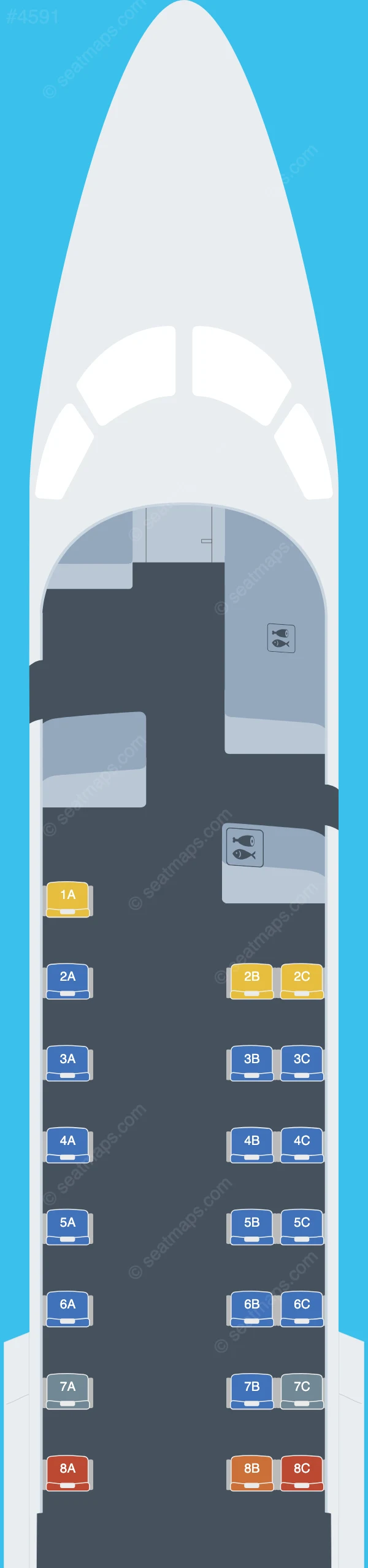 Airlink Embraer ERJ 135 seatmap preview