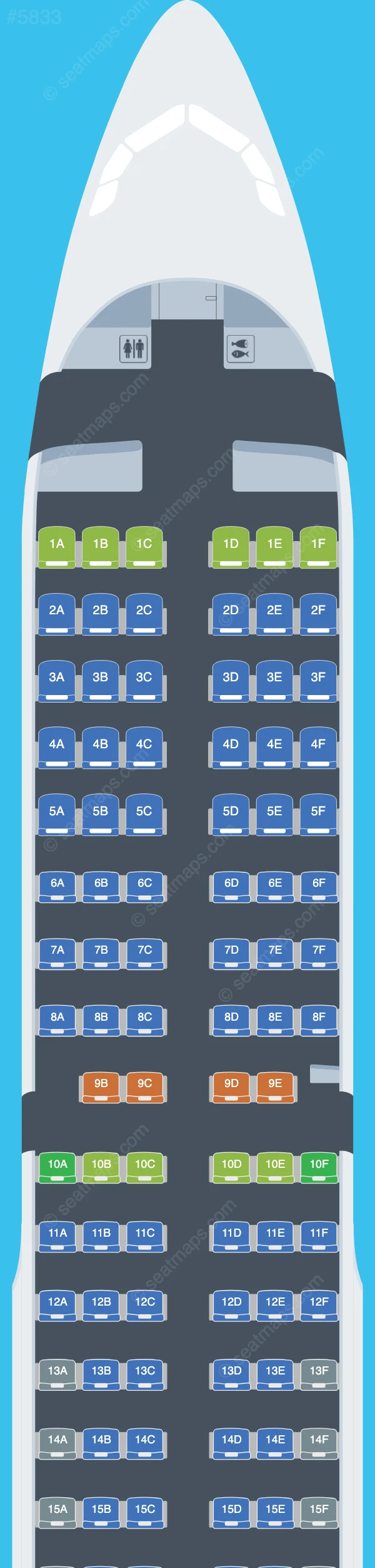 JetBlue Airways Airbus A321-200 V.2 seatmap preview