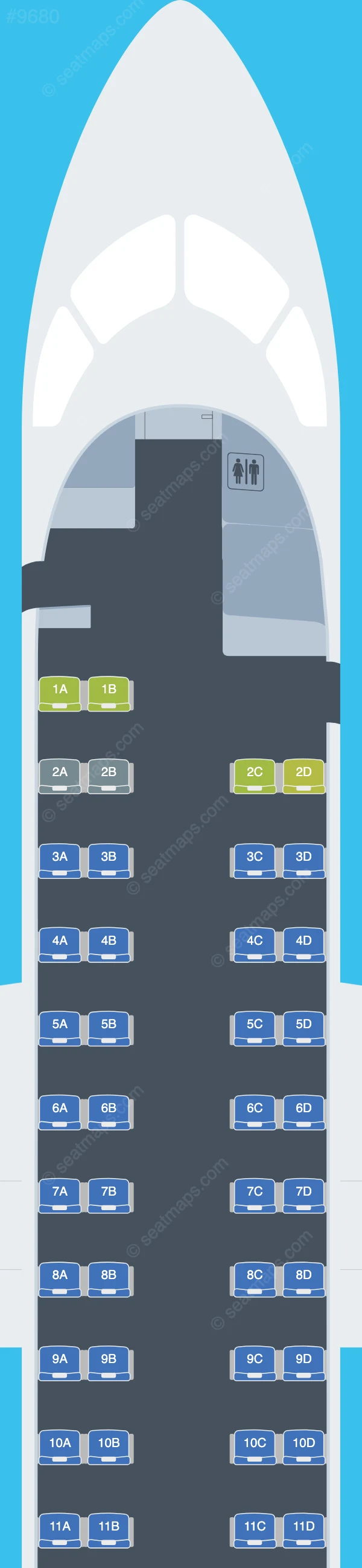 Oriental Air Bridge De Havilland Q400 seatmap preview