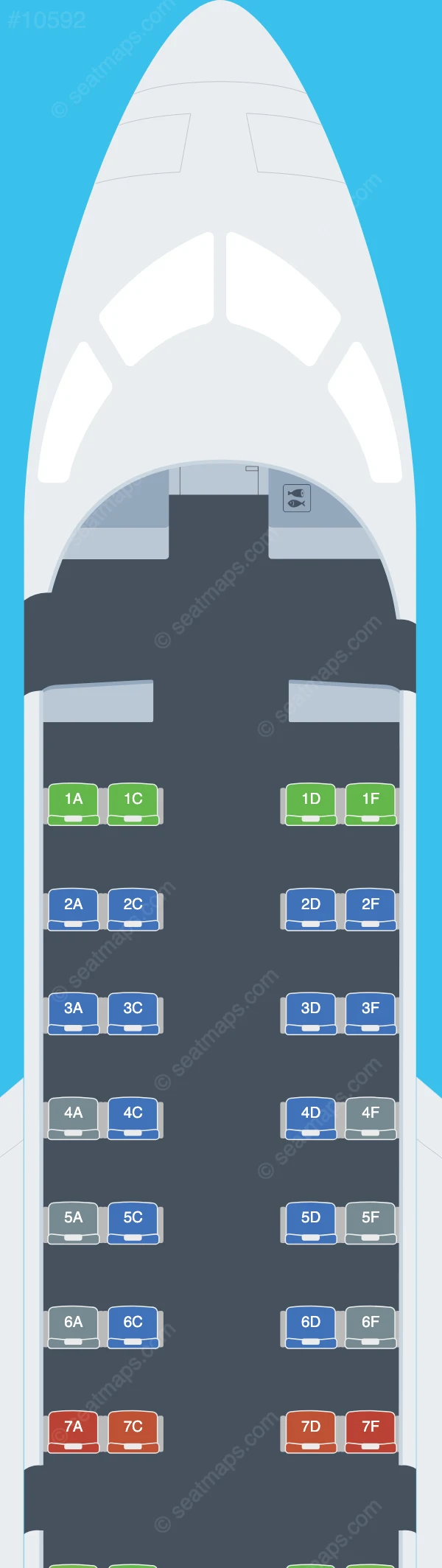 Aerolineas Sosa S.A de C.V. Bombardier CRJ100 seatmap preview