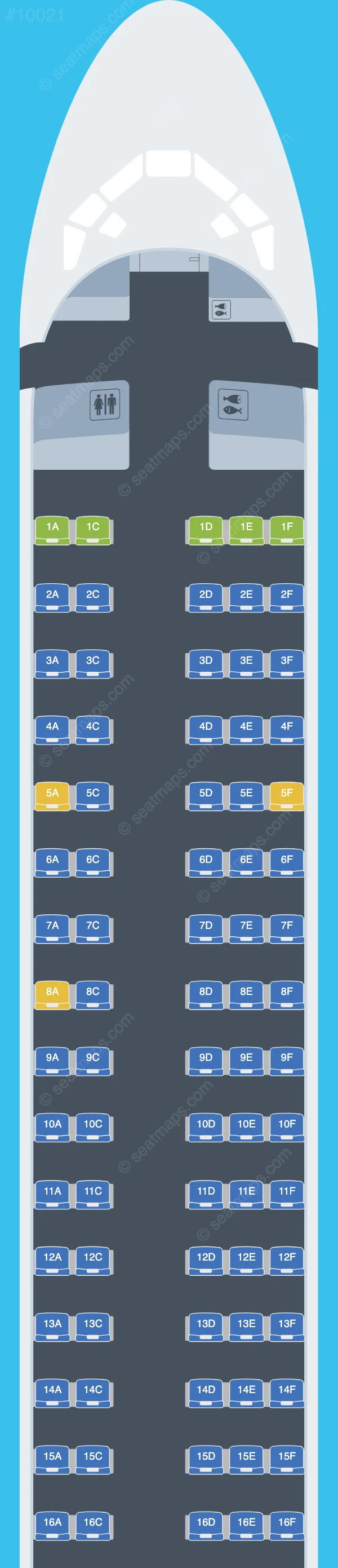 Tez Jet Airlines McDonnell Douglas MD-83 seatmap preview