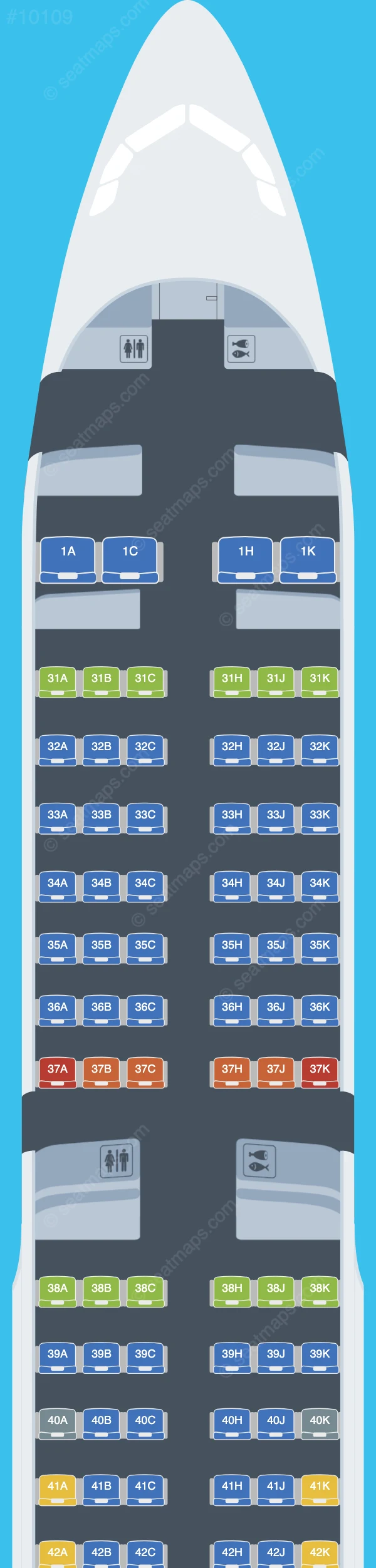 China Southern Airbus A321-200 V.4 seatmap preview