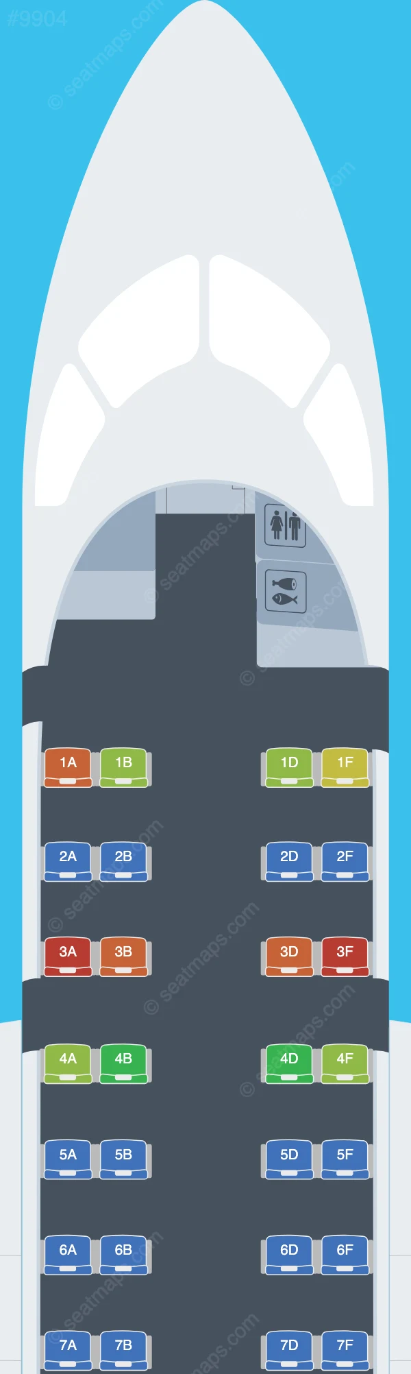Icelandair De Havilland Q200 seatmap preview