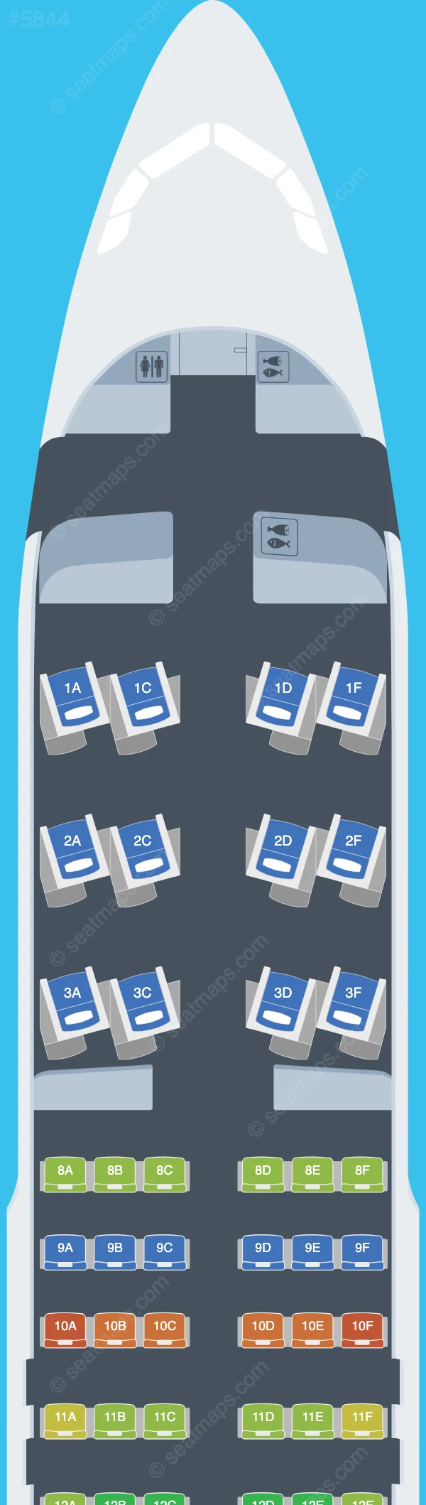 Qatar Airways Airbus A320-200 V.2 seatmap preview