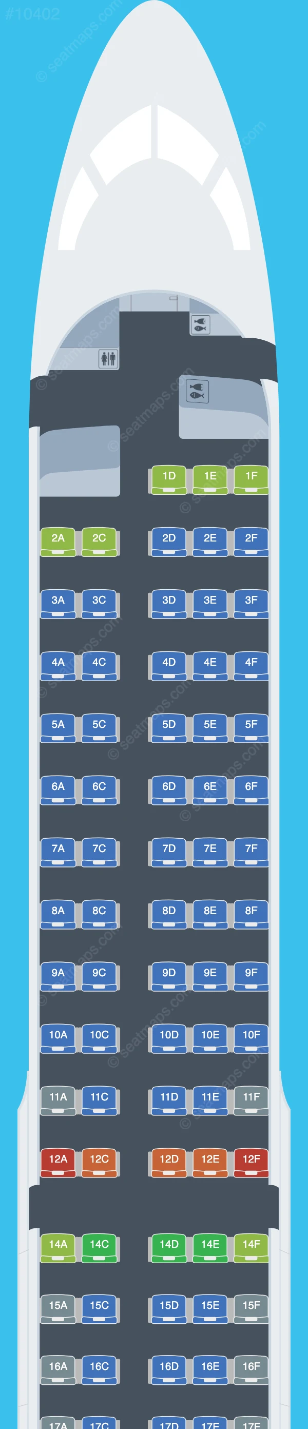 airBaltic Airbus A220-300 V.1 seatmap preview