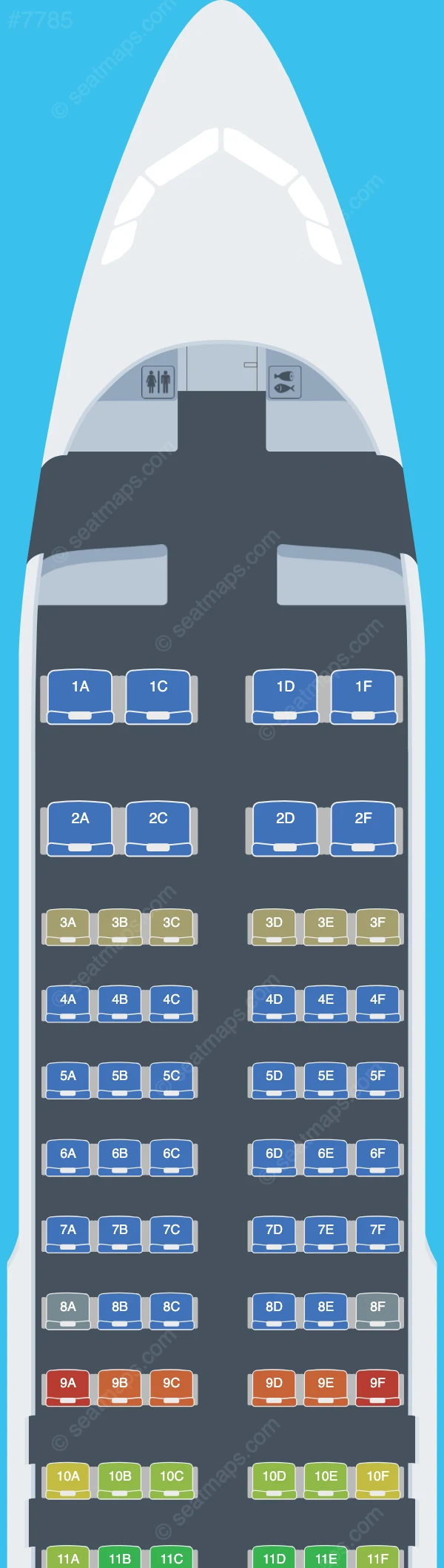 S7 Airlines Airbus A320neo seatmap preview