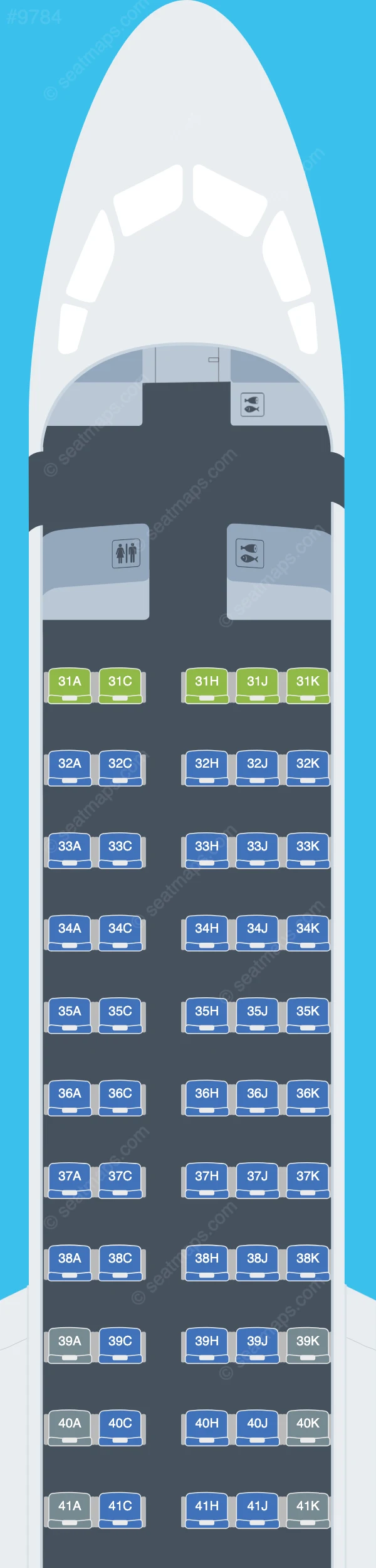 China Southern COMAC C909 seatmap preview