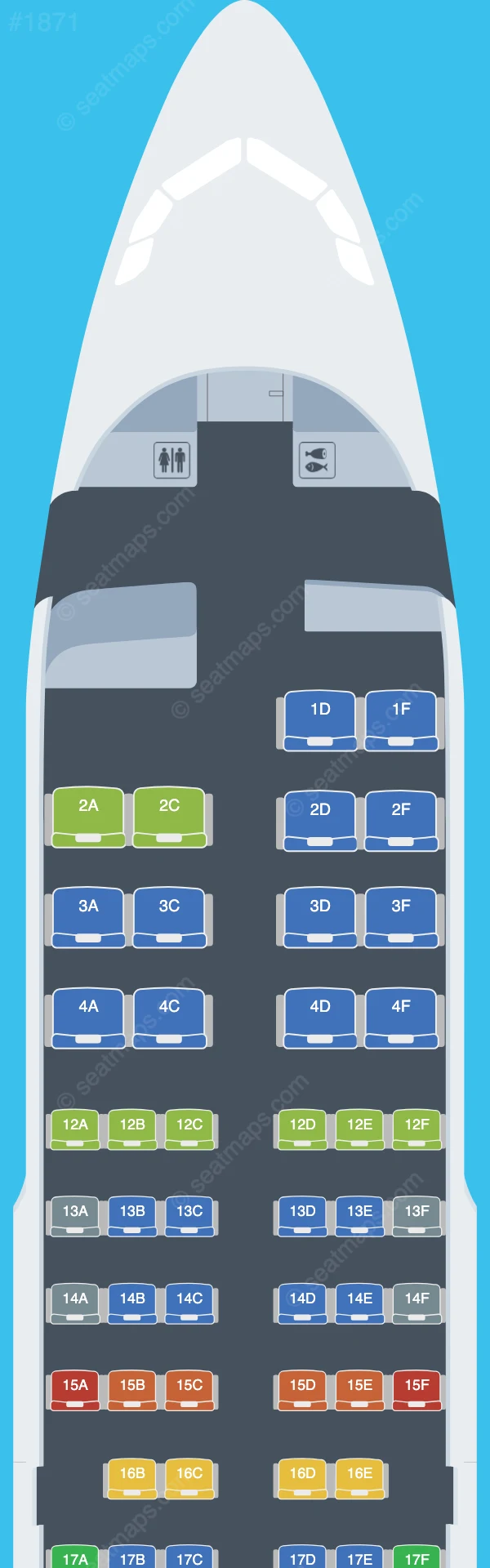 Air Canada Airbus A319-100 V.1 seatmap preview