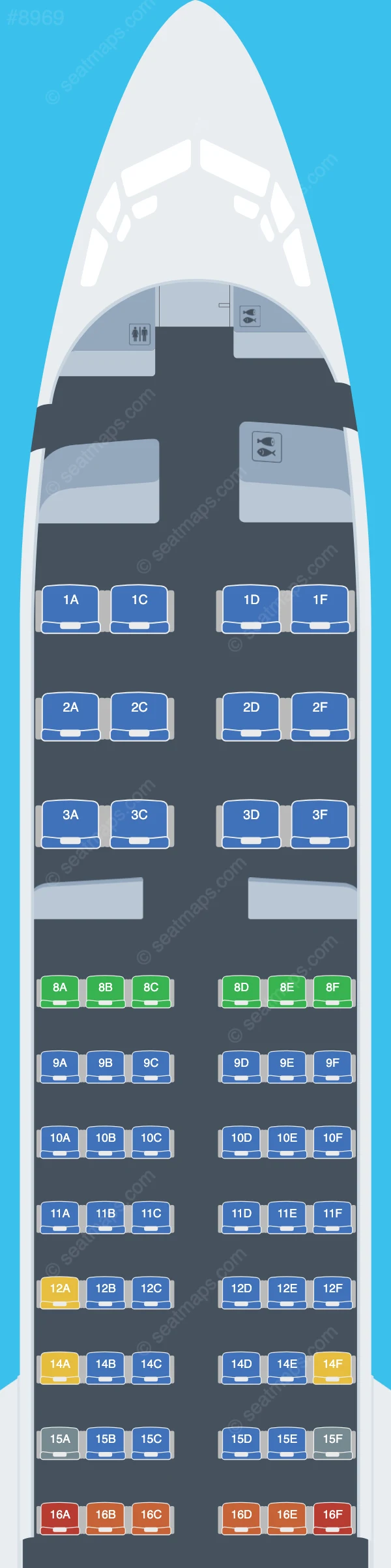 Royal Air Maroc Boeing 737 MAX 8 V.1 seatmap preview