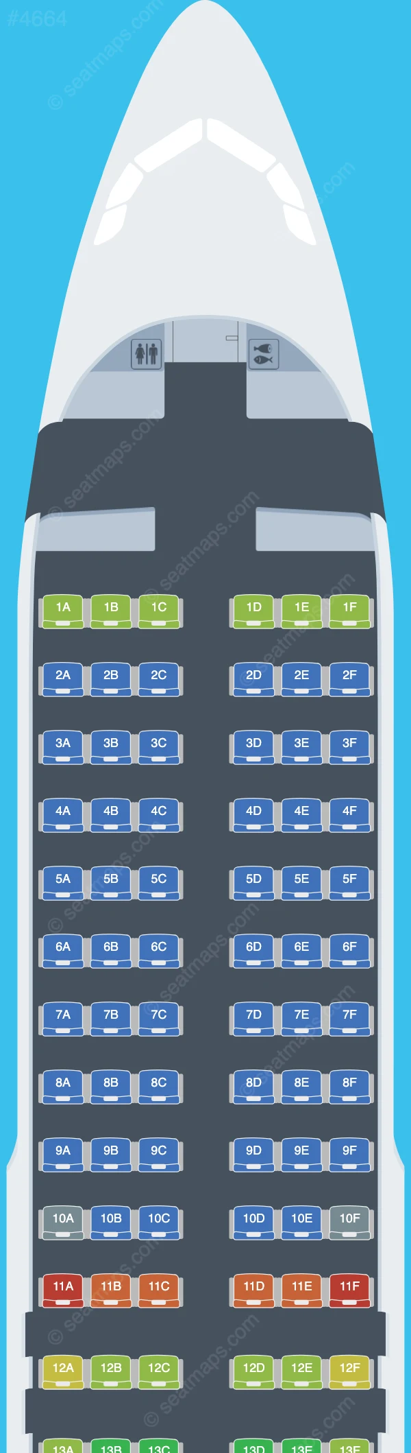 Global Aviation Operations Airbus A320-200 V.1 seatmap preview