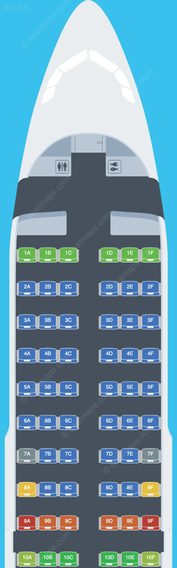 British Airways Airbus A319-100 V.1 seatmap preview