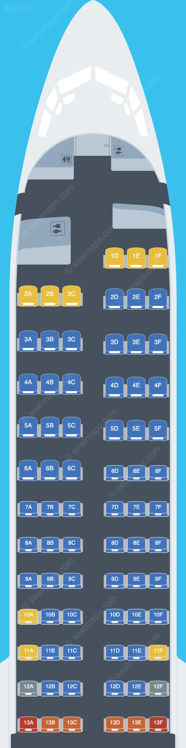 Southwest Airlines Boeing 737 MAX 8 seatmap preview