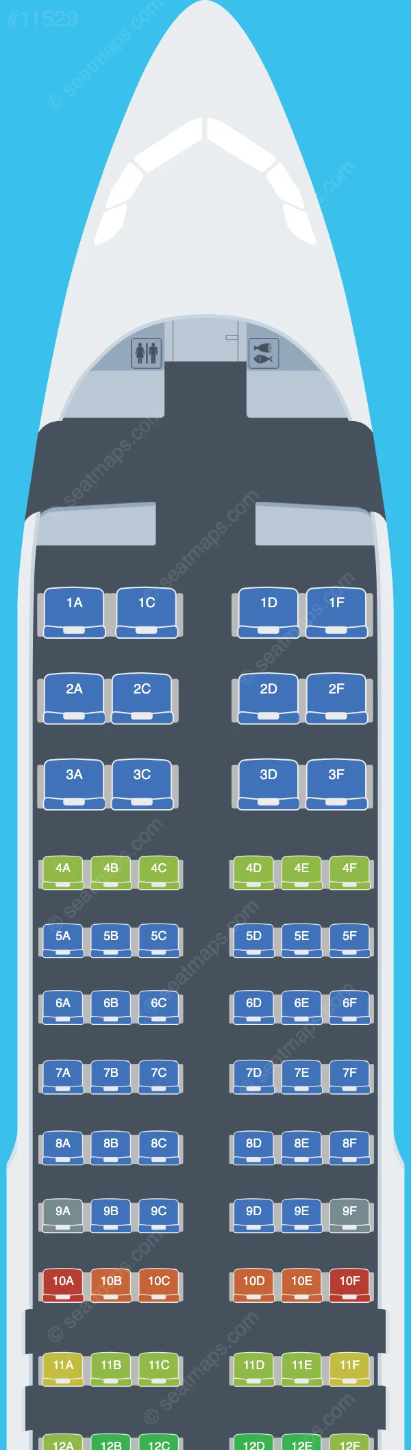 Dan Air Airbus A320-200 V.2 seatmap preview