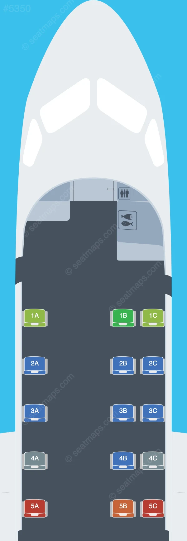 TAG Saab S340 seatmap preview
