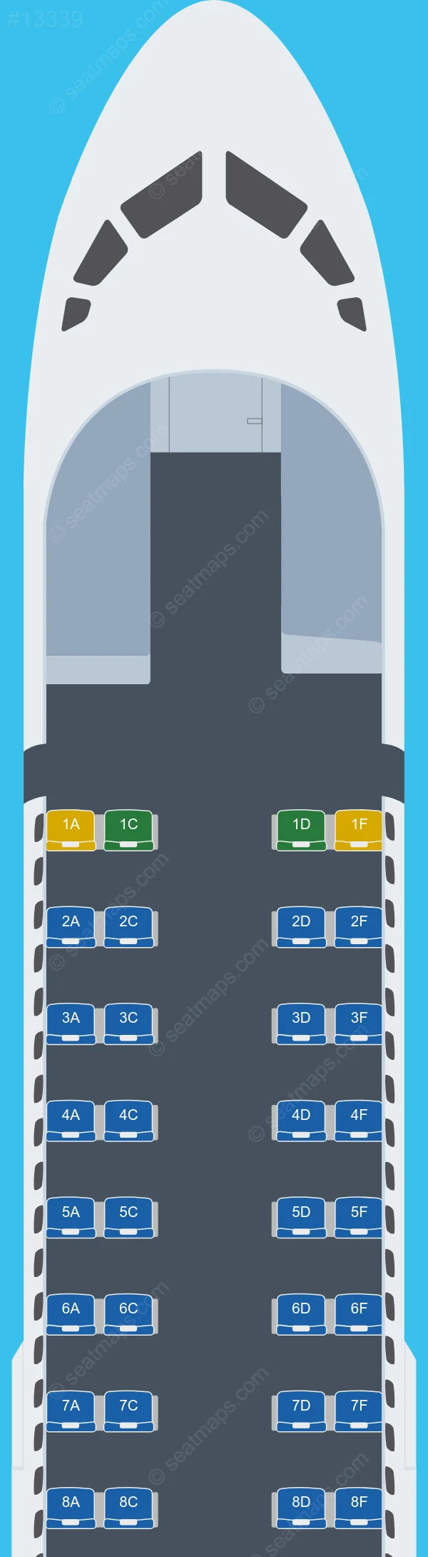 Tarom ATR 72-600 seatmap preview