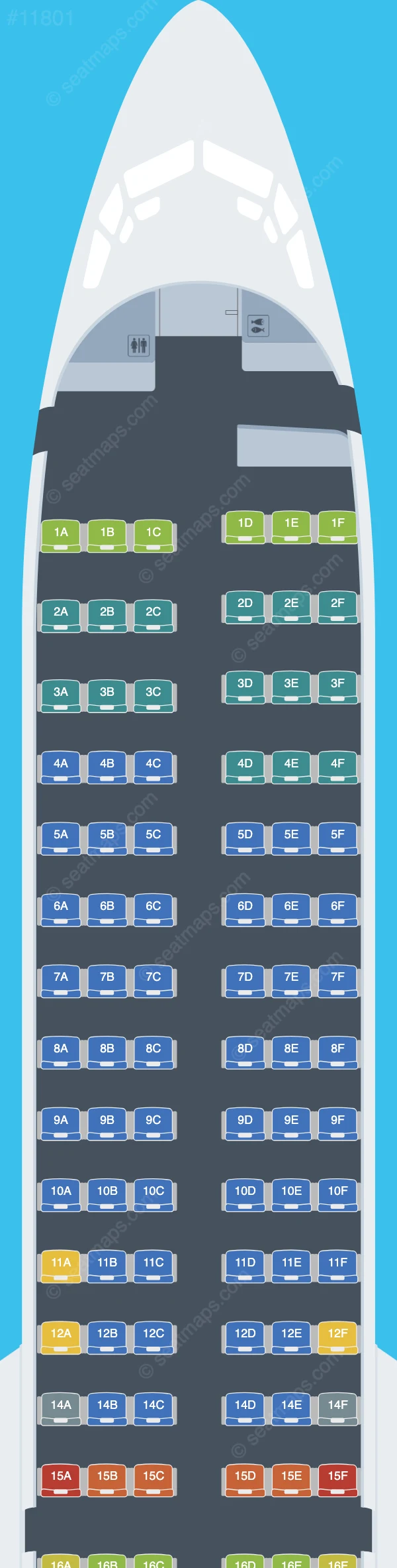 Allegiant Air Boeing 737 MAX 8-200 seatmap preview