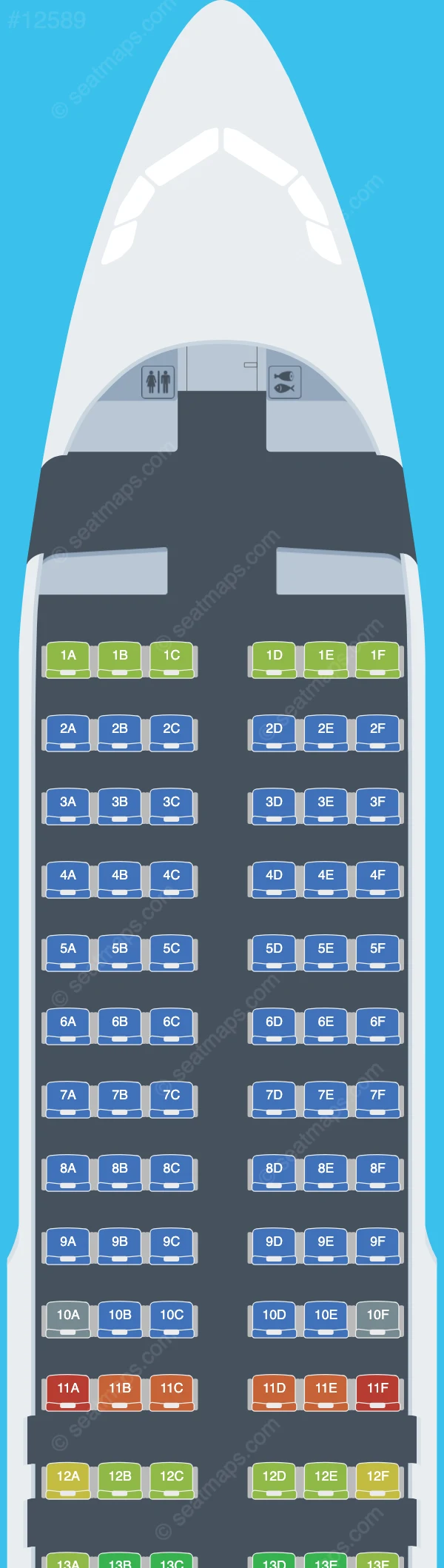FlyOne Armenia Airbus A320-200 seatmap preview