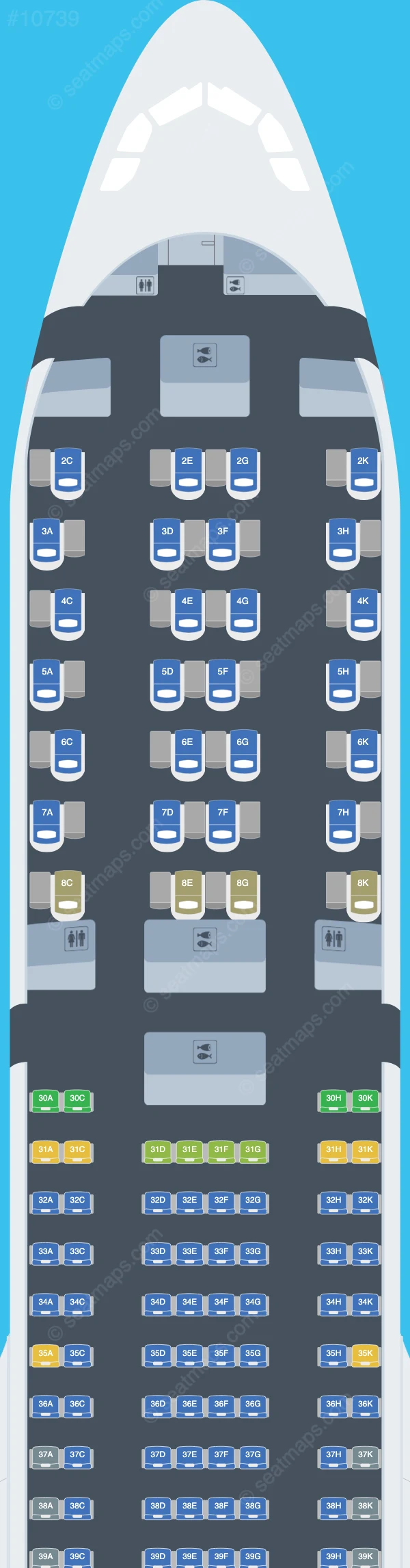 Starlux Airlines Airbus A330-900neo seatmap preview